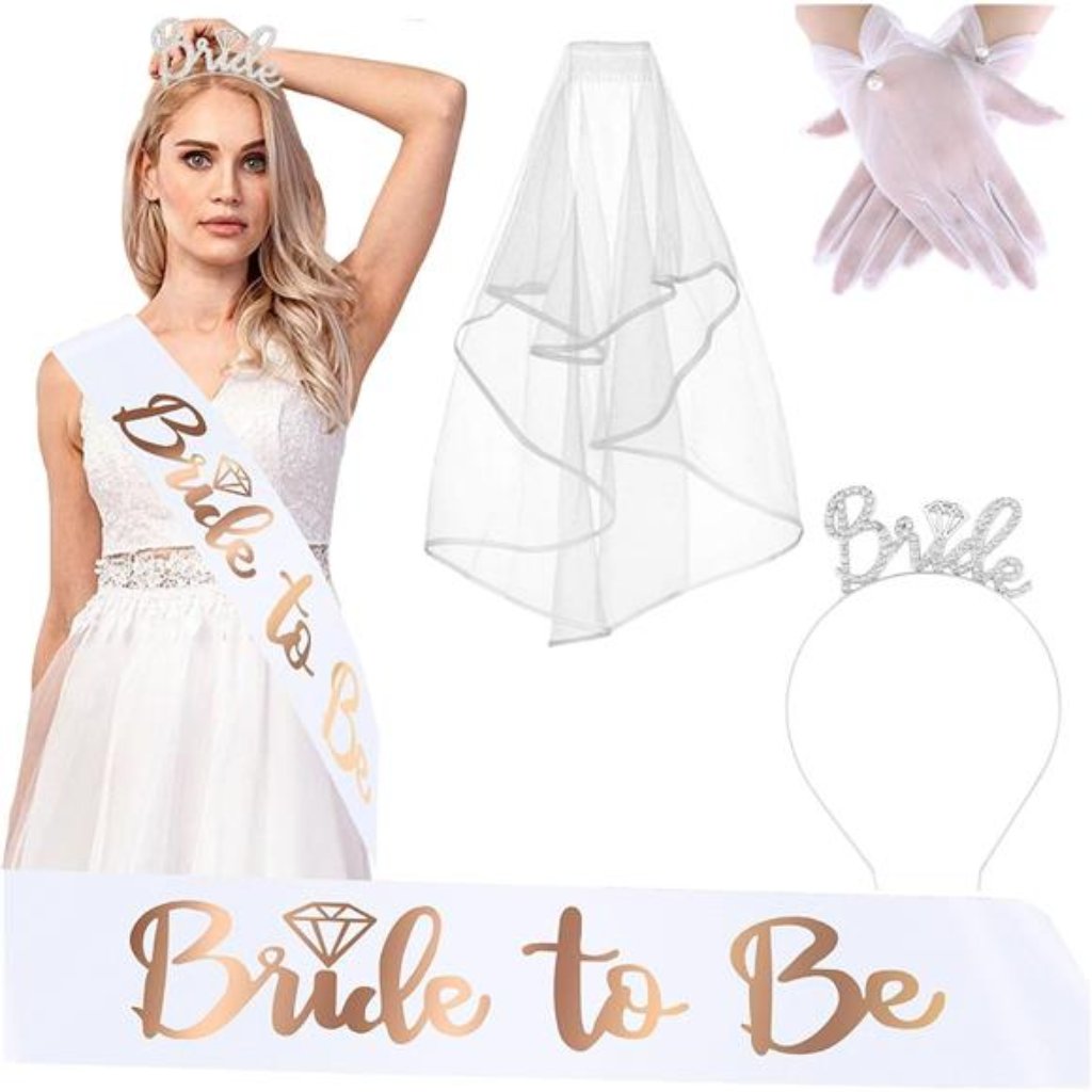 White Short Wedding Veil Pearl Rhinestone Bride Veils Bridal Veils Bachelorette
